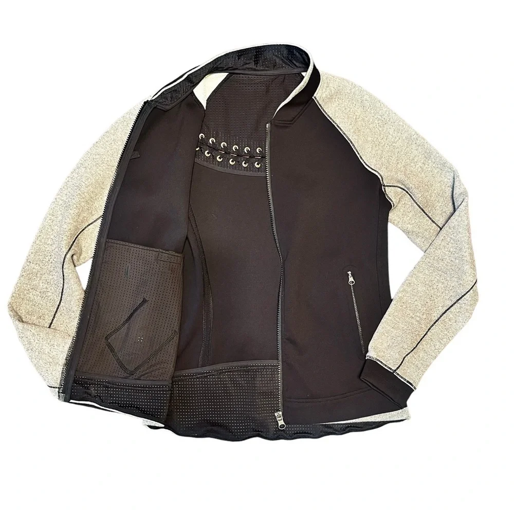 Lululemon Var-City Bomber Jacket Heathered Black Active Lightweight‎ Size 4